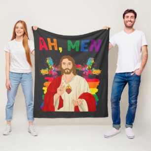 Manta Polar Ah Hombres Divertidos LGBT Orgullo Gay Jesús Crist