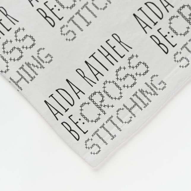 Manta Polar Aida Rather Be Cross Stitching Fun (Esquina)