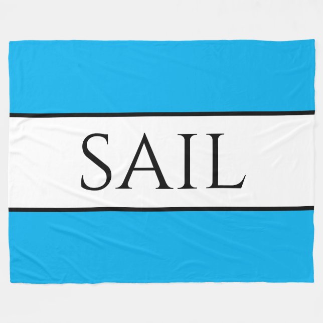 Manta Polar AIL Azure Nautical Blue White Summer Stripes (Frente (Horizontal))