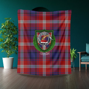 Manta Polar Ainslie Scottish Clan Tartan & Escudo