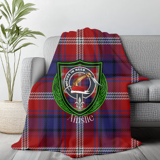 Manta Polar Ainslie Scottish Clan Tartan & Escudo
