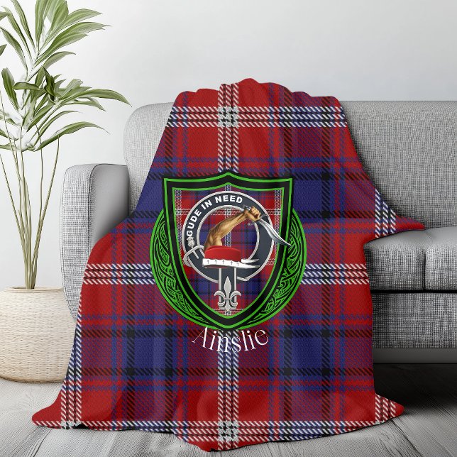 Manta Polar Ainslie Scottish Clan Tartan & Escudo (Subido por el creador)