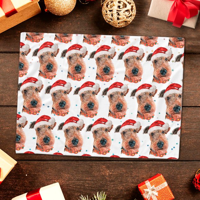 Manta Polar Airedale Terrier Raza de Perro Navidad (Subido por el creador)