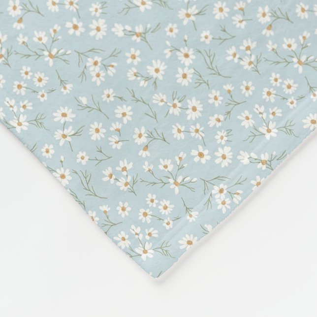 Manta Polar Airy Chamomile & Sky Blue Wildflower Meadow (Esquina)