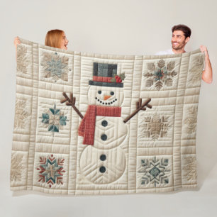 Manta Polar Aislado patrón de hombre de nieve