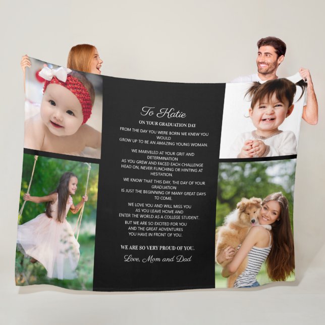 Manta Polar Al Día de Graduación de Hijas 4 Photo Keepsake (In situ)
