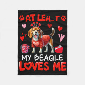 Manta Polar Al menos mi dueño de Beagle me ama en San Valentín