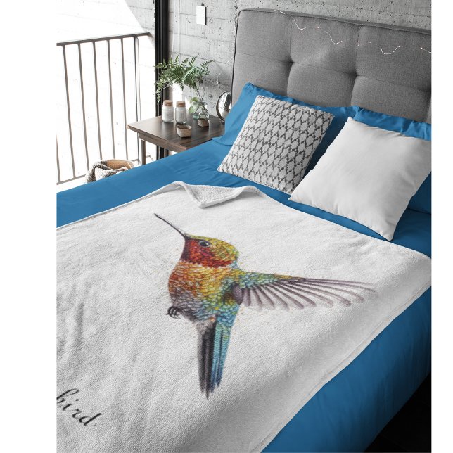 Manta Polar Alas arcoiris: Vibrante Hummingbird Art, personali (Subido por el creador)