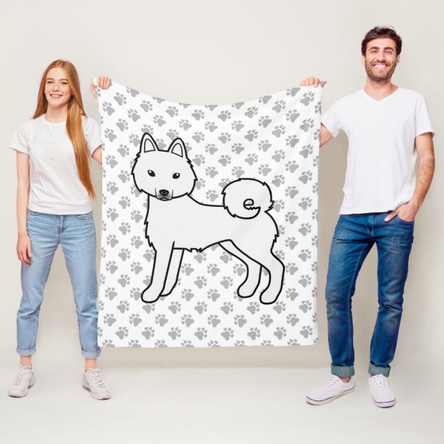 Manta Polar Alaskan Klee Kai Blanco Perro Lindo & Patas (In situ)