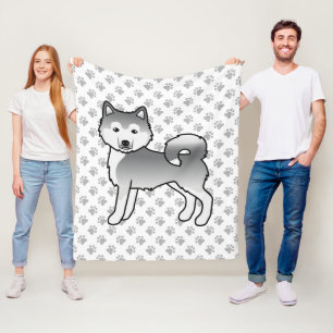 Manta Polar Alaskan Malamute plateado perro de dibujos animado