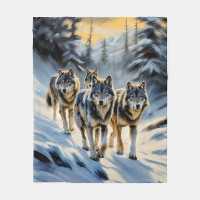 Manta Polar Alaskan Wild Wolf Pack (Anverso)
