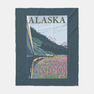 Manta Polar AlaskaRailroad y viaje del vintage del Fireweed