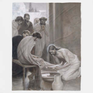 Manta Polar Albert Edelfelt - Jesús lavando pies de discípulos