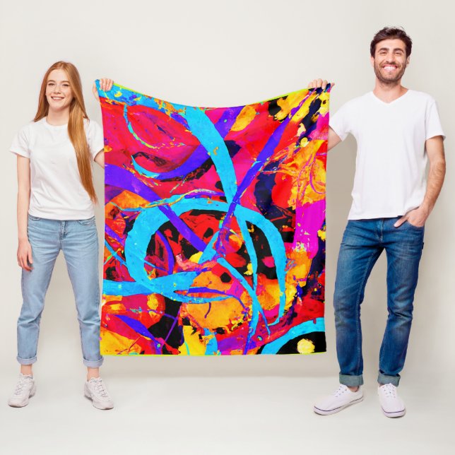 Manta Polar Alegre juego de patrones coloridos (In situ)