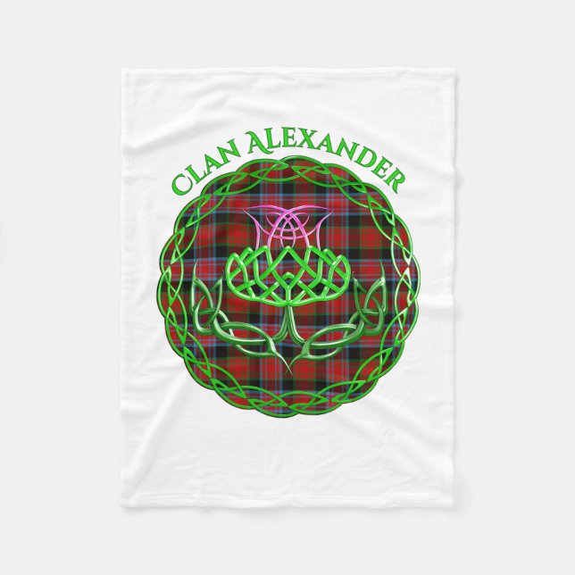 Manta Polar Alexander Scottish Tartán Celtic Thistle (Anverso)