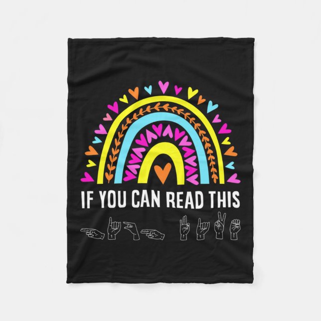 Manta Polar Alfabeto Americano Lenguaje de Canto Asl Teacher D (Anverso)