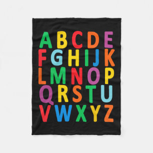 Manta Polar Alfabeto De Letras Mayúsculas Aprender Niños Chica