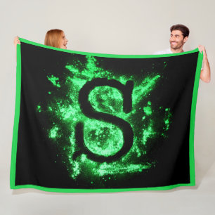 Manta Polar Alfabeto de mayúscula verde de la letra S
