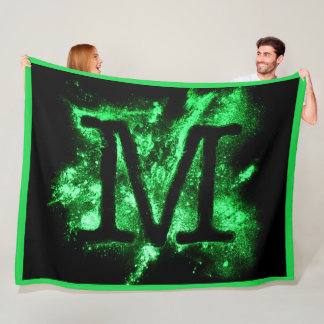 Manta Polar Alfabeto de mayúscula verde de letra M