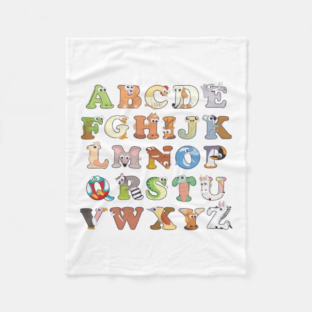 Manta Polar Alfabeto zoológico animal dice a los ABC aprendien (Anverso)