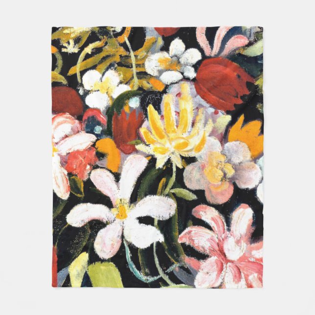 Manta Polar Alfombra de Flores  (Anverso)