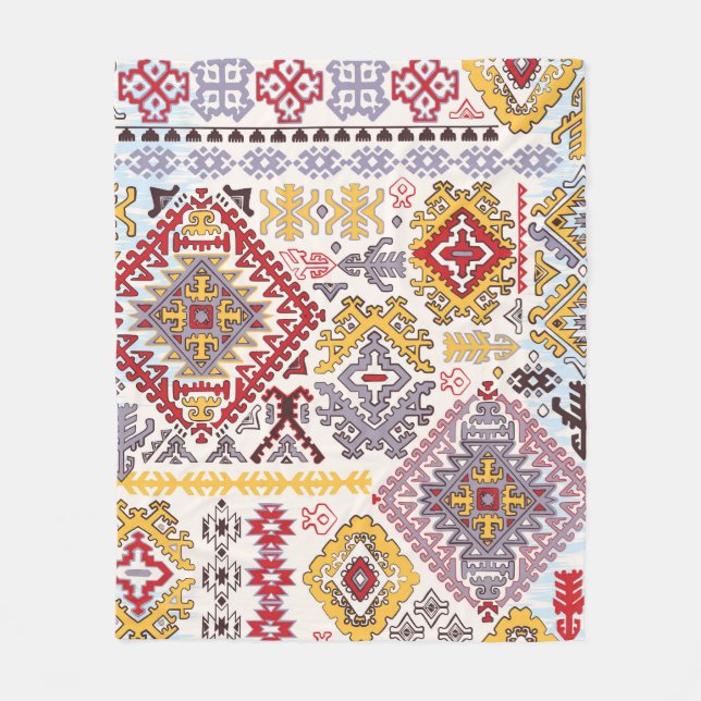 Manta Polar Alfombra india, paisley mandala, yoga (Anverso)