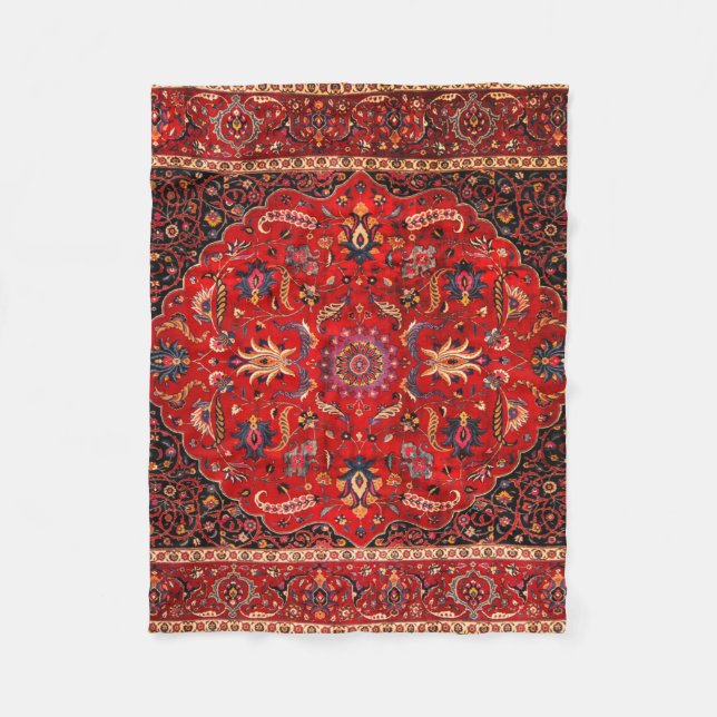 Manta Polar Alfombra roja persa de Mashhad (Anverso)