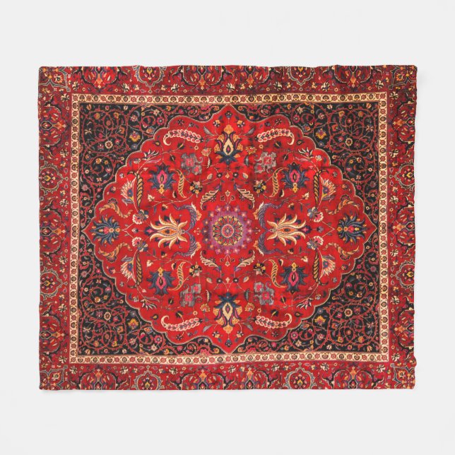 Manta Polar Alfombra roja persa de Mashhad (Frente (Horizontal))