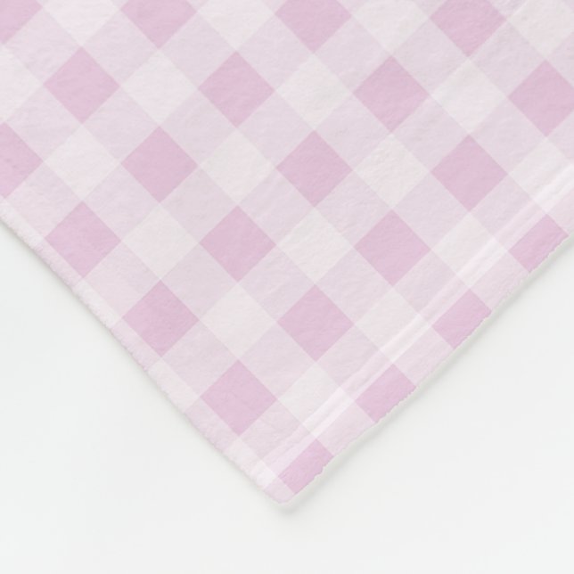 Manta Polar Algodón de azúcar rosa a cuadros (Esquina)