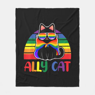 Manta Polar Aliado LGBT Gato Sé Amable Arcoíris Divertido Band