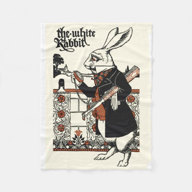 Manta Polar Alice White Rabbit Classic (Anverso)