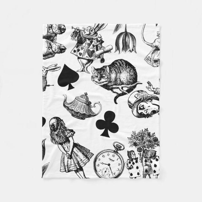 Manta Polar Alice White Rabbit Wonderland Classic (Anverso)