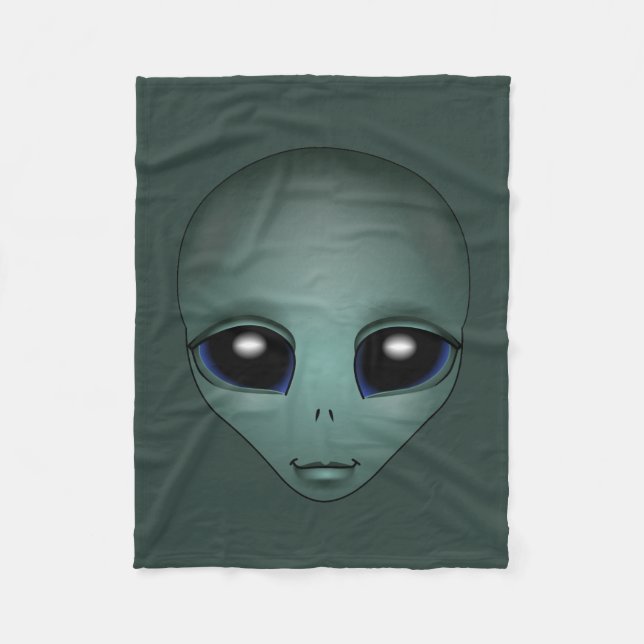 Manta Polar Alien Blanket Cute Alien Gray Art Fleece Blanket (Anverso)