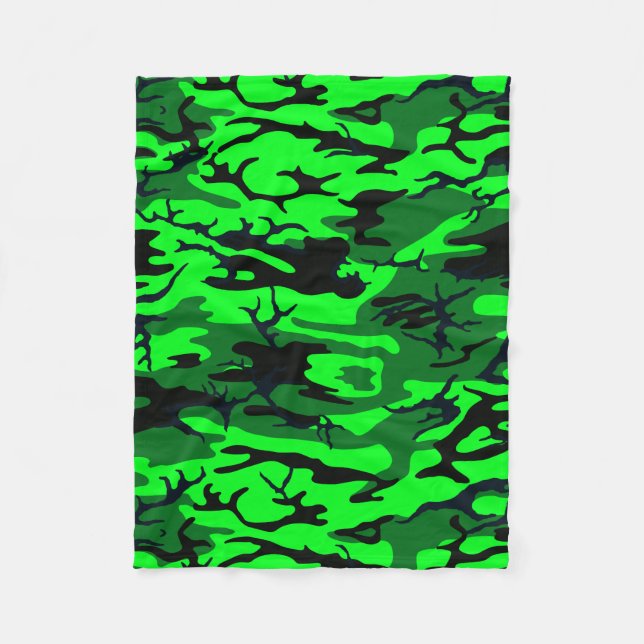 Manta Polar Alien Green Camo Throw Blanket (Anverso)
