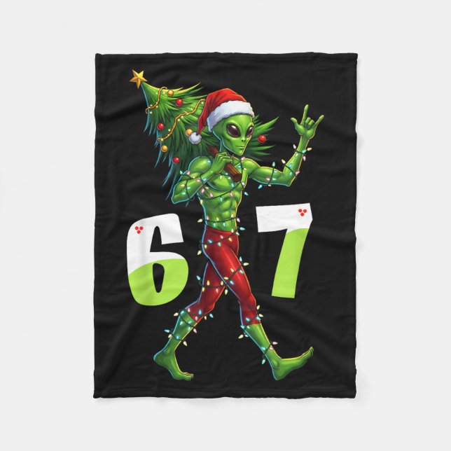 Manta Polar Alienígena divertido de Navidad Seis Siete Meme 67 (Anverso)