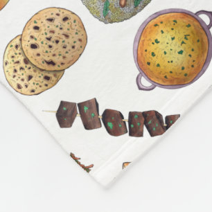 Manta Polar Alimentos indios degustan comida del Ilustracion i