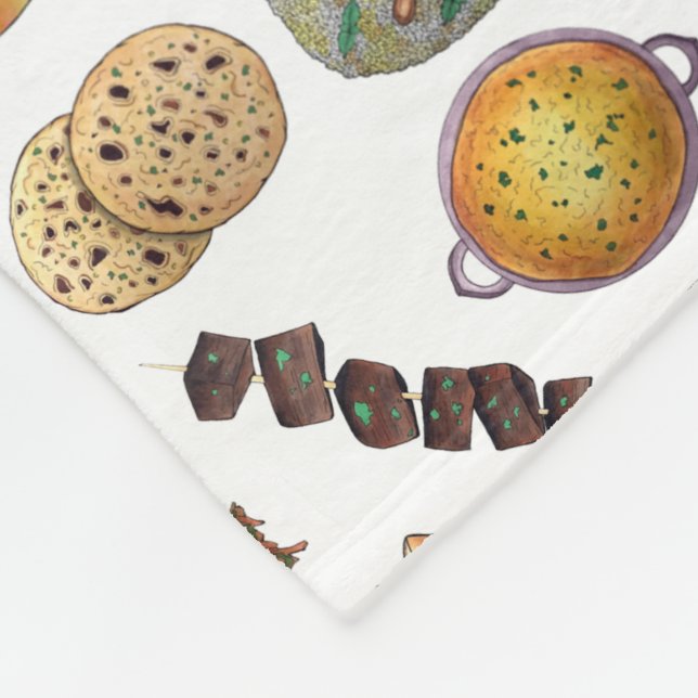 Manta Polar Alimentos indios degustan comida del Ilustracion i (Esquina)