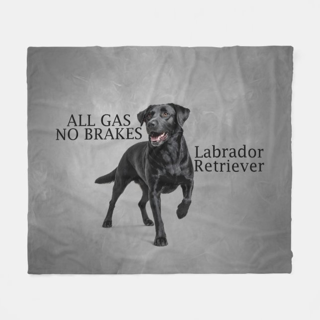 Manta Polar All Gas No Brakes Labrador Retriever Blanket (Frente (Horizontal))