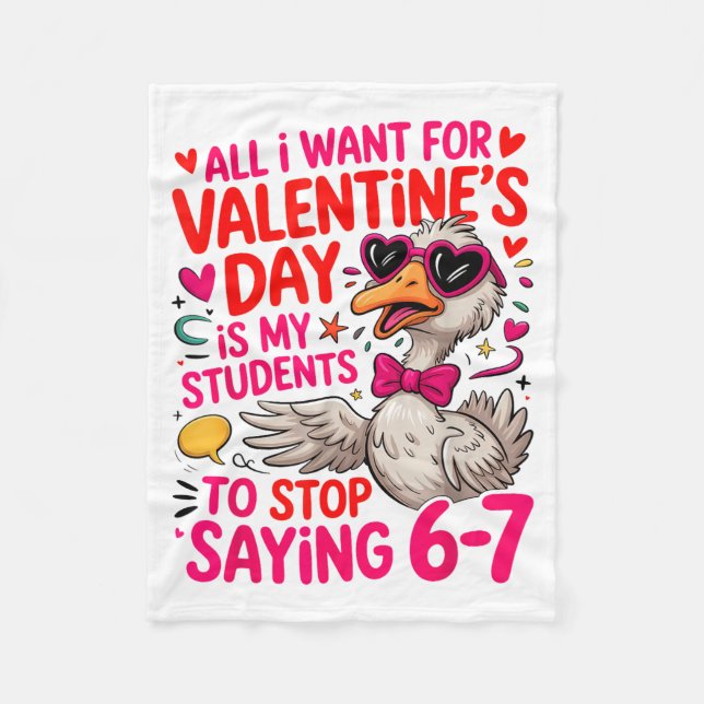 Manta Polar All I Want For Valentines Day Is My Student Stop S (Anverso)