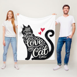 Manta Polar All You need is Love and a Cat Fleece Blanket