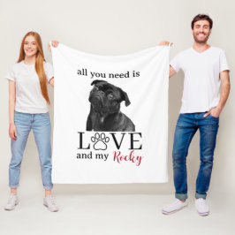 Manta Polar All You Need Is Love and My Dog – Custom Pet Name 