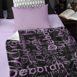 Manta Polar Allover Personaliza Typography Blanket para ella