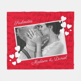 Manta Polar Almas gemelas te amo foto personalizada romántica
