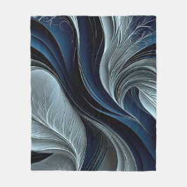 Manta Polar Almohada abstracta de Indigo Flowing Golden Air