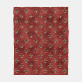Manta Polar Almohada de Abejas Melíferas Reales