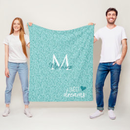 Manta Polar Almohada de Corazón Verde Sueños Dulces