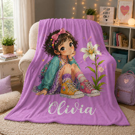 Manta Polar Almohada Personalizada Con Nombre De Niña Regalo P