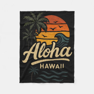 Manta Polar Aloha Hawái Playa Verano Surf 70s Retro