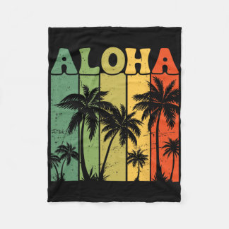 Manta Polar Aloha Hawaiian Island Palm Trees Surfboard Beach H