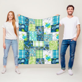 Manta Polar Aloha Patchwork Impresiones Tropicales de Hawái - 